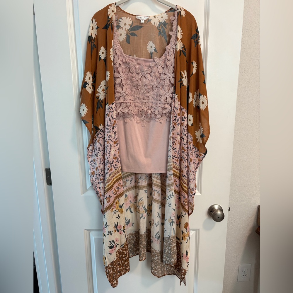 Grace and Lace kimono and tank EUC